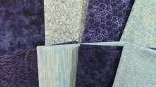 8 Fat Quarters - All Blues - Quilting, Sewing, Crafts - 100 Cotton Fabric 5768