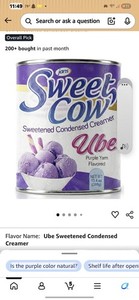 Jans Sweet Cow Ube Purple Yam Sweetened Condensed Milk Creamer 13.4 Oz 2-Pack