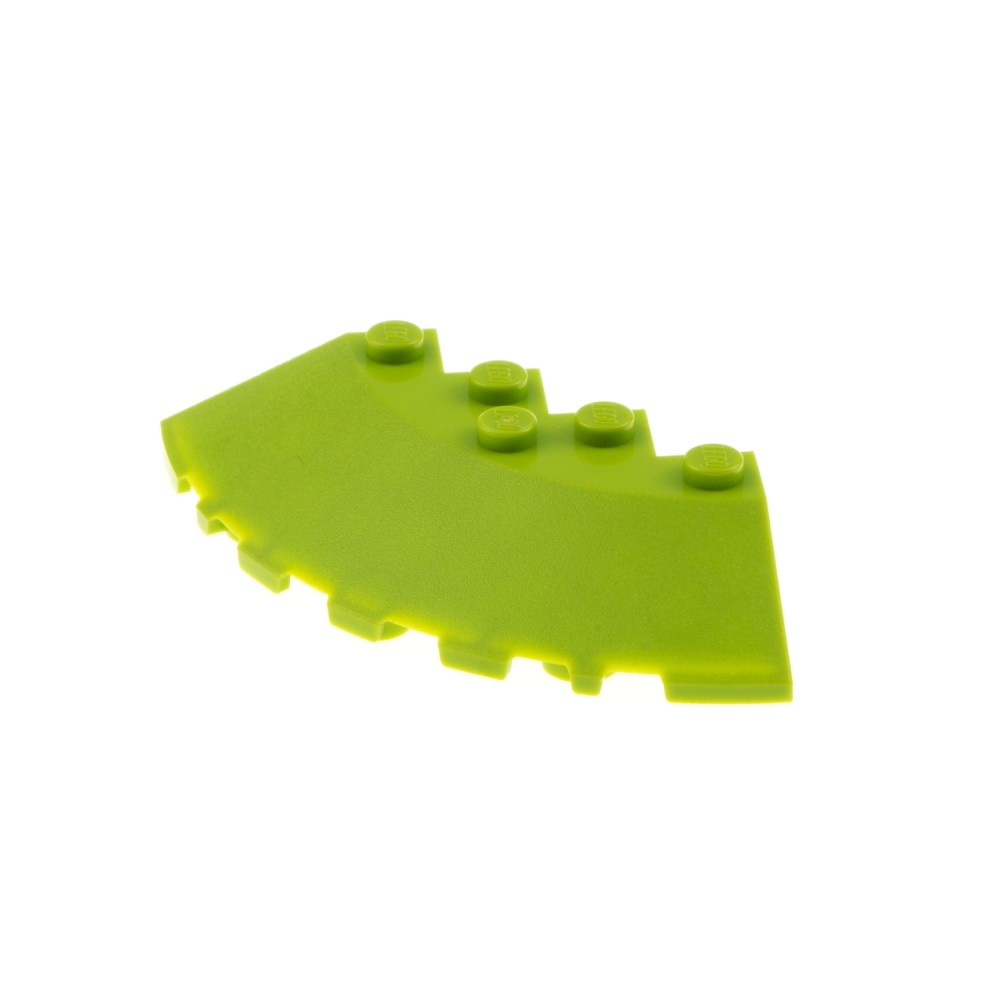 1x Lego Brick Round Wing 33° 6x6x1 Lime Green Corner Facet 6032794 95188