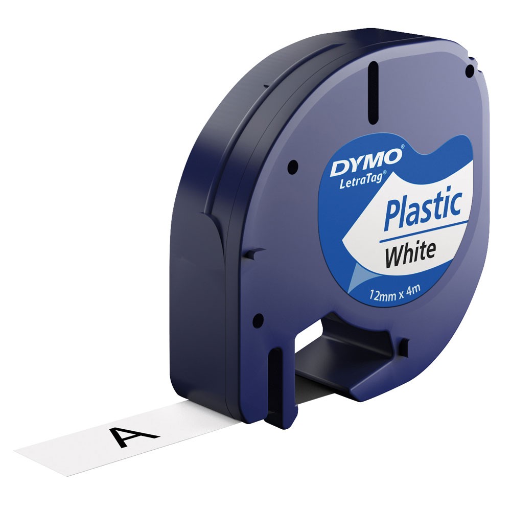 DYMO LetraTag Tape 12mm Plastic White