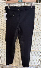 ASTILE LADIES JODHPURS KNITTED FULL SILICONE SEAT STRETCH BLACK 30 SAN19