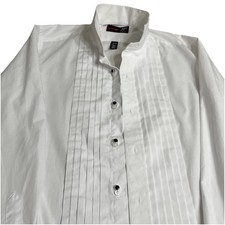 J. Ferrar Men's Slim French Cuff Formal Tuxedo Dress Shirt 14-14.5 32/33 White