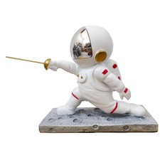 Fencing Gifts - Astronaut Statue Spaceman Figurine - Fencing Souvenir Attack