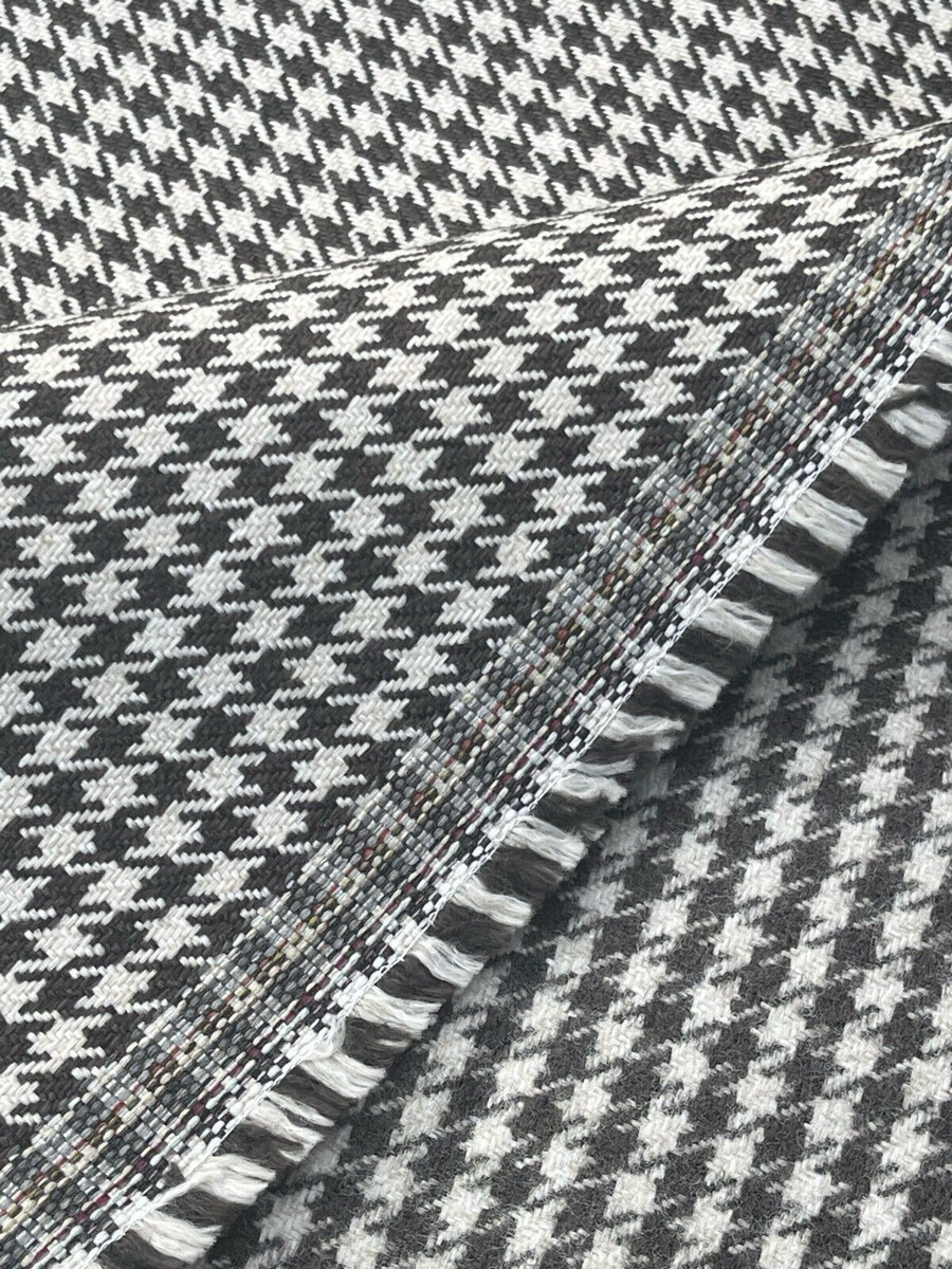 Sitting Embossed Fabric Upholstery Pepita Houndstood Black