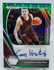 Cameron Krutwig 2021 Panini Prizm Draft Picks Rookie Auto Green Prizm DP-CKR