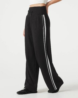 Halara Womens XL Ribbed High Waist Tummy Control Side Stripe Pants NWT
