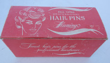 Vintage Box of Flamingo Ball Tipped Professional Hair Pins brown 1.75" 3110