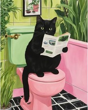 Paint by Numbers Kit for Adults Beginner, Black Cat Adult Paint by Number Kits o