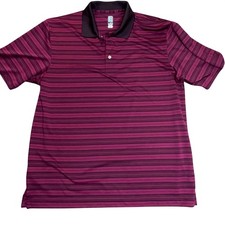 PGA Tour Airflux Mens XL Purple Striped Short Sleeve Golf Polo Shirt Breathable