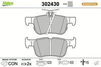 Bremsbelagsatz Scheibenbremse Hinten Valeo 302430 FÜR Ford BremsbelÄGe Belagsatz