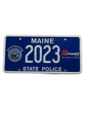 LICENSE PLATE PLATES Maine State Police Rookie 2023 MADD