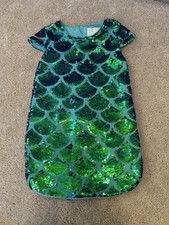 Disney Princess Couture Ariel Blue Green Flip Sequin Scale Party Costume Dress 4