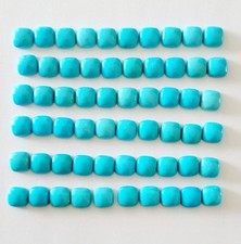 10 Square Shaped 100 Natural Arizona Turquoise Cabochons 8mm
