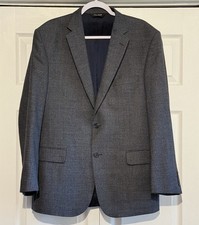 Jos. A. Bank Men  s 100 Wool Travelers Collection Fitted Blazer Blue Lined 42R