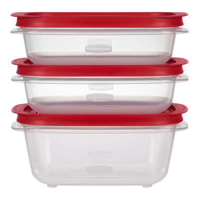 Rubbermaid 3.57-Cup (2) and 5.26-Cup EasyStore Rectangle Containers, 3 Pack