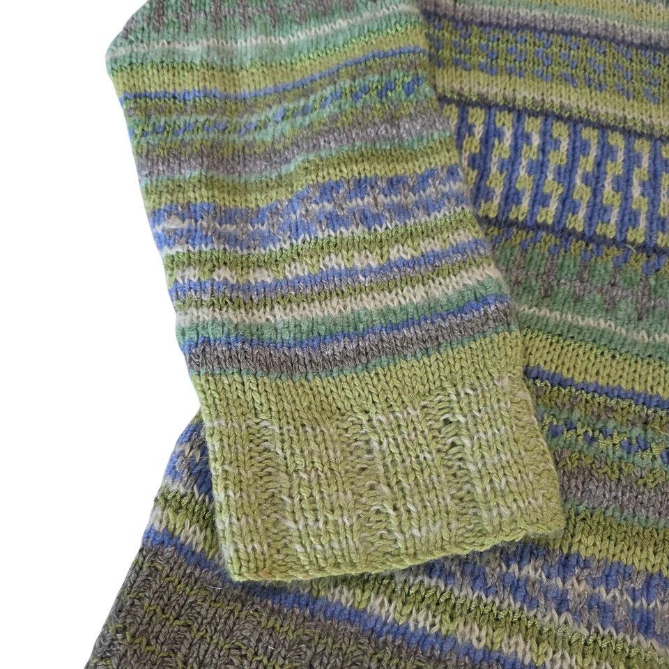Sigrid Olsen ручной вязки свитер женщин многоцветный M водолазка шелк шерсти зима - Изображение 2 из 4
