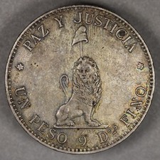 1889 Paraguay Silver Peso