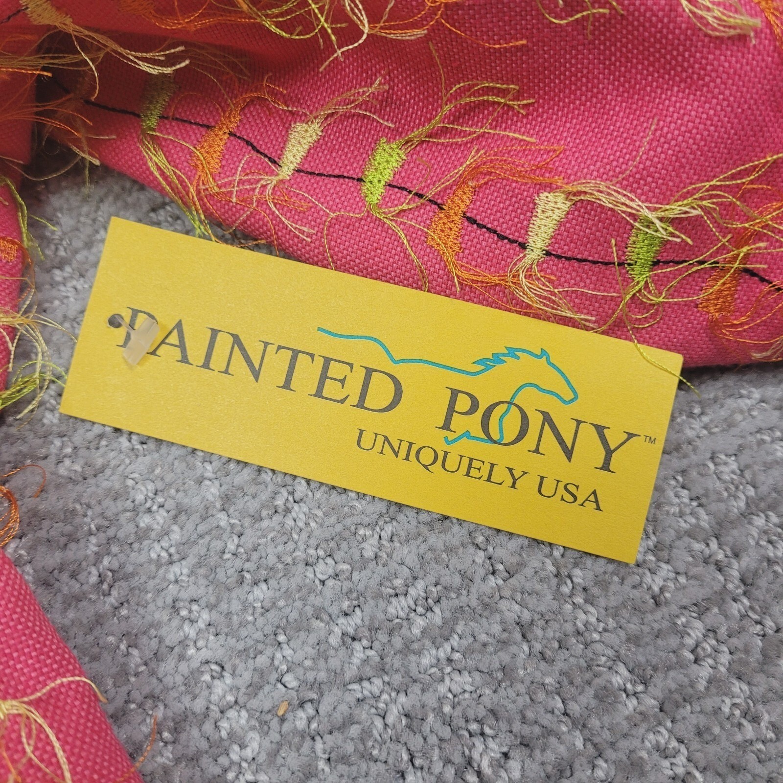 Giacca vintage dipinta Pony Filly Peony donna L rosa due bottoni western boho