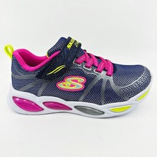 Skechers S Lights Shimmer Beams Sporty Glow Navy Multi Kids Girls Size 1