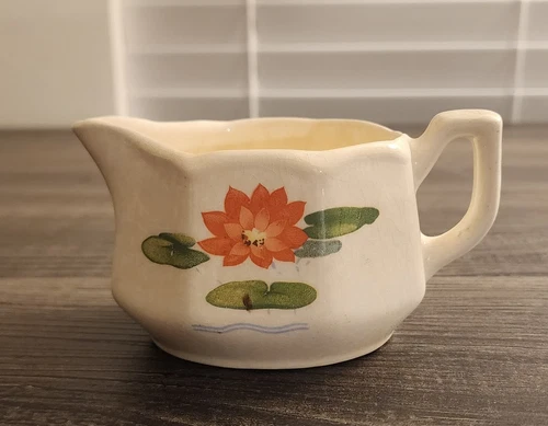 Hand Painted Ceramic Floral Coffee Creamer Pitcher