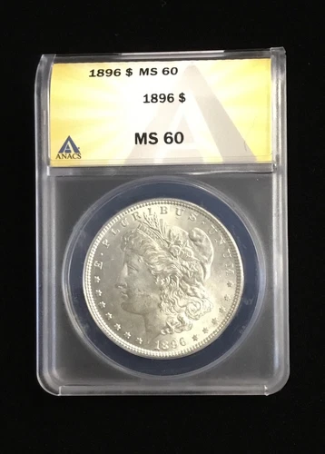 1896 ANACS MS 60 Morgan Silver Dollar $1 Coin