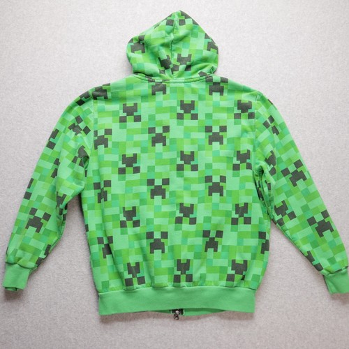 Minecraft Designed by Jinx Size Youth XL Full Zip Up 2-Way Hooded Creeper Jacket - Picture 5 of 16