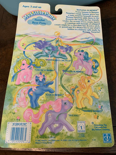 1987 My Little Pony Sundae Best Banana Surprise G1 MLP New In Package MOC Mint - Bild 3 von 4