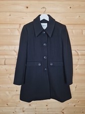 Ba&sh Soft Wool Lady Coat Black Size 3 A-line Overcoat Uk12 Button Up