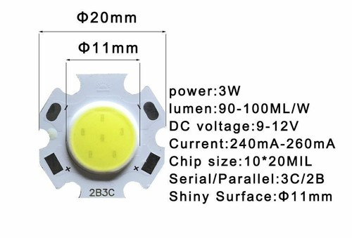 LED Source COB Chip 3W 5W 7W 10W High Power Light Bulb Lamp Spotlight 11mm - Picture 10 of 13