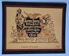 antique alfred south uk brit british tattoo tattooing business card 8x10 print