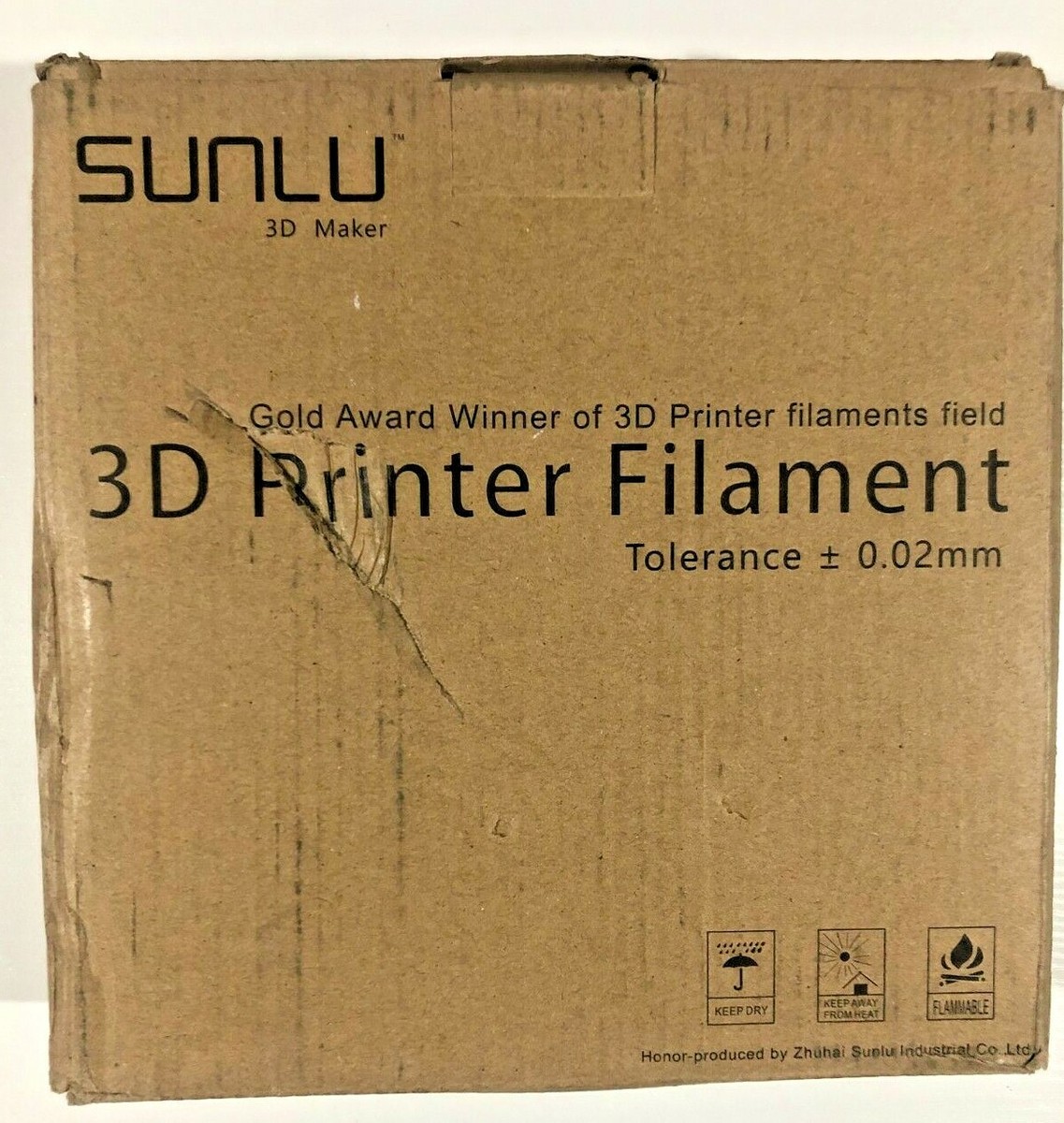 Sunlo 3D Maker 3D PRINTER FILAMENT Gray Tolerance