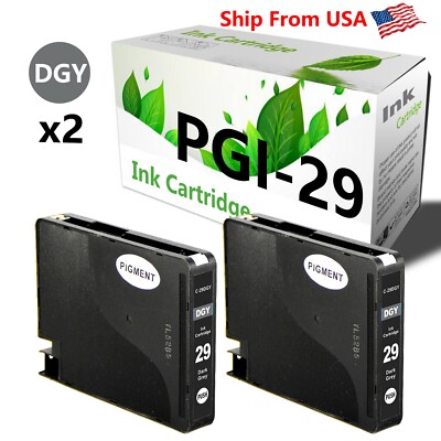 (2PK,LGY) PGI-29 PGI29 Ink Cartridge for PIXMA Pro1 Pro1s Printer