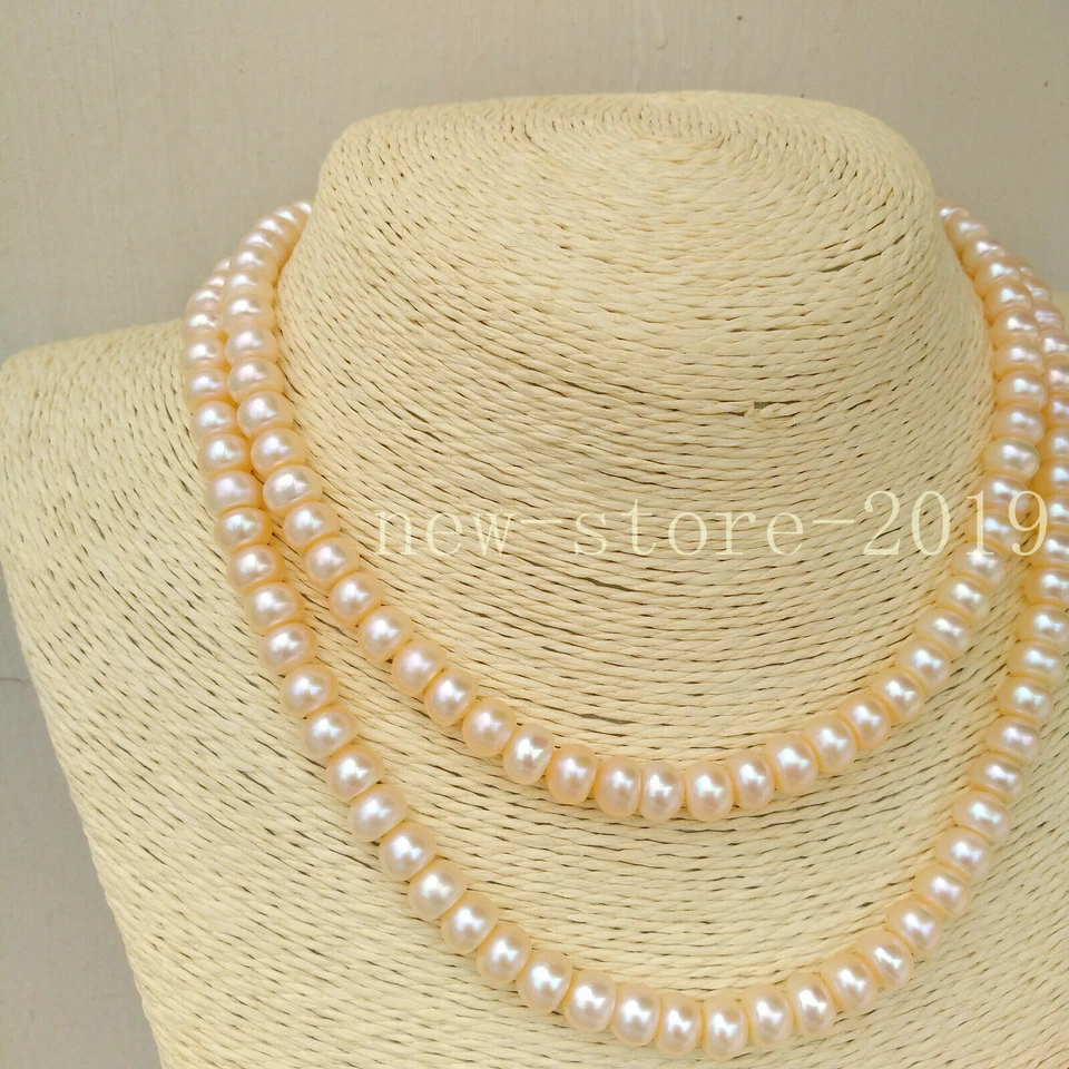 Excepcional Collar de Perlas Rosa Oro Mar del Sur AAAA Natural 36" Oro 14k F Foto 2 de 4