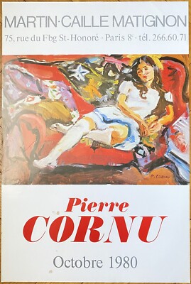 PIERRE CORNU ORIGINAL EXHIBITION ART POSTER GALERIE MARTIN-CAILLE MATIGNON 1980