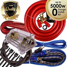 Complete 5000W 0 Gauge Car Amplifier Installation Wiring Kit Amp PK1M0 Ga Red
