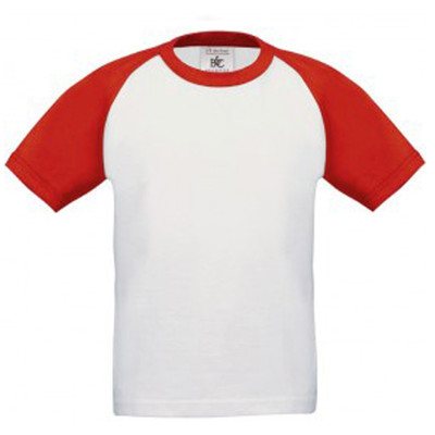 B&C Kinder T-Shirt BASE-BALL KIDS Kurzarm Rundhals Raglan Neu TK350