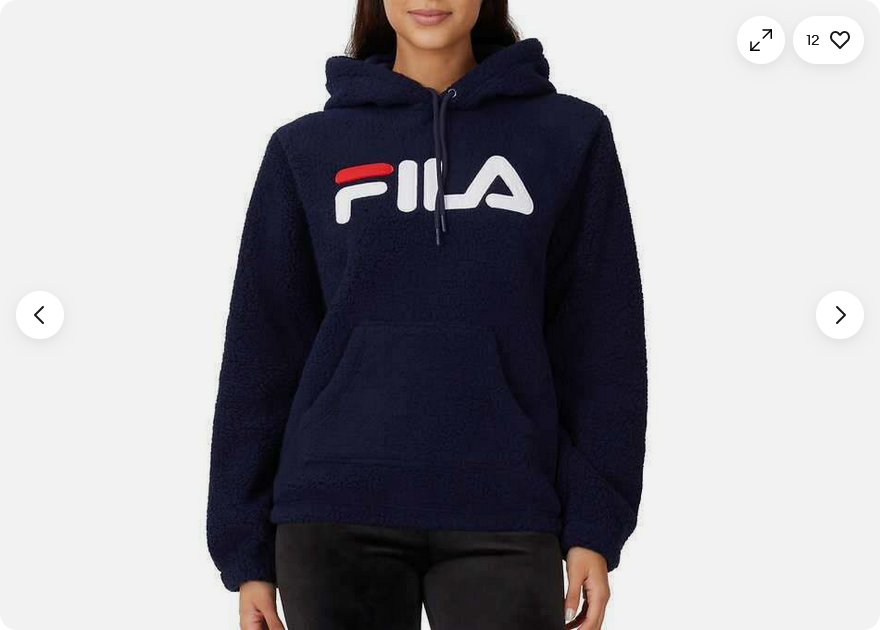 Felpa con cappuccio donna Fila in peluche (BLU XL) nuova senza etichette