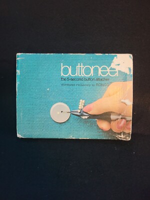 Vintage Dennison Buttoneer 5-Second Button Attacher ~ 70s Sewing Collectible