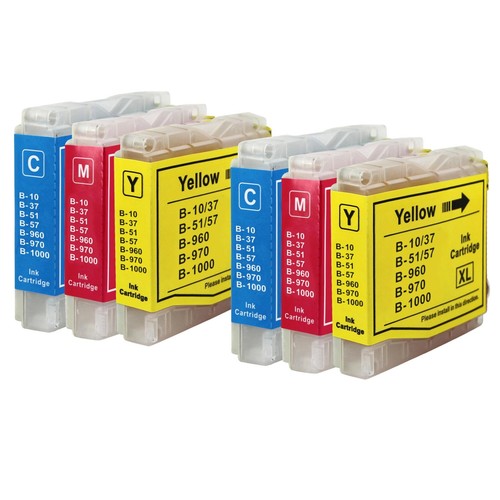 Lot De 6 Cartouches D'encre Compatible Brother - Cyan, Magenta, Jaune - Modèles DCP-130C, 330C, MFC-350C, Etc.