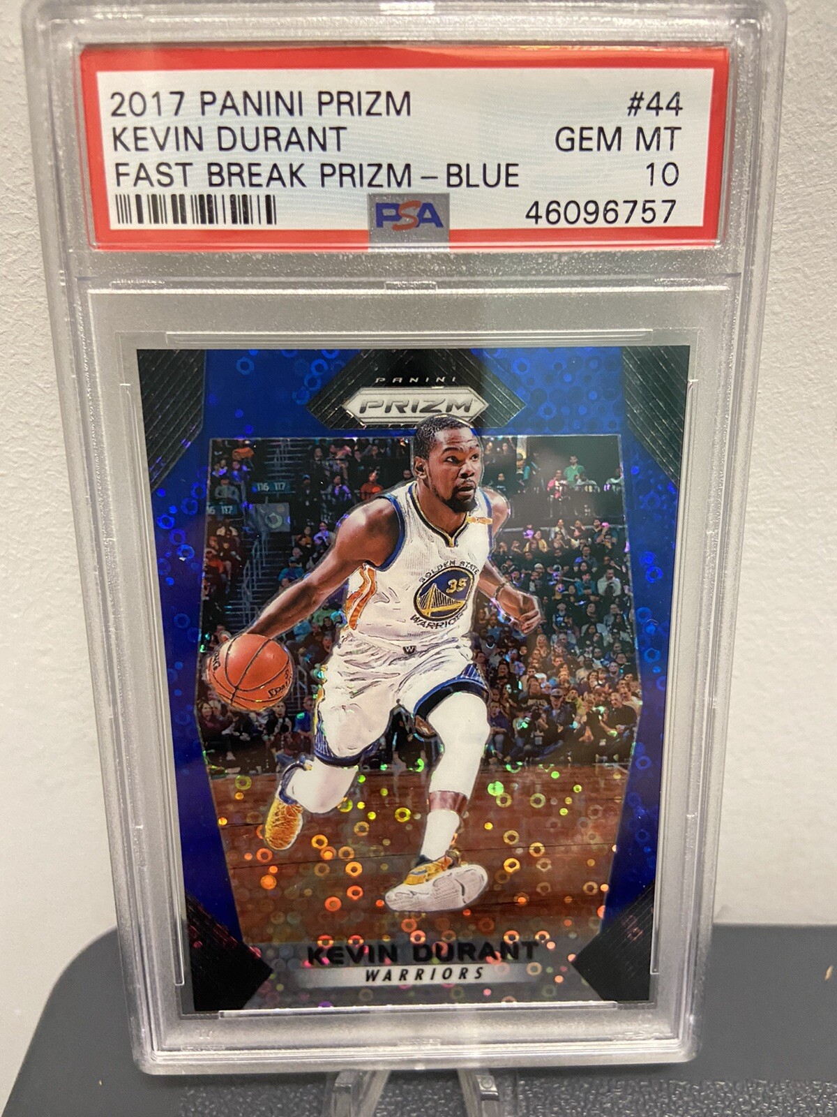 2017 Panini Prizm KEVIN DURANT FAST BREAK BLUE /175 PSA 10 Gem Mint 🔥📈 Pop 15!