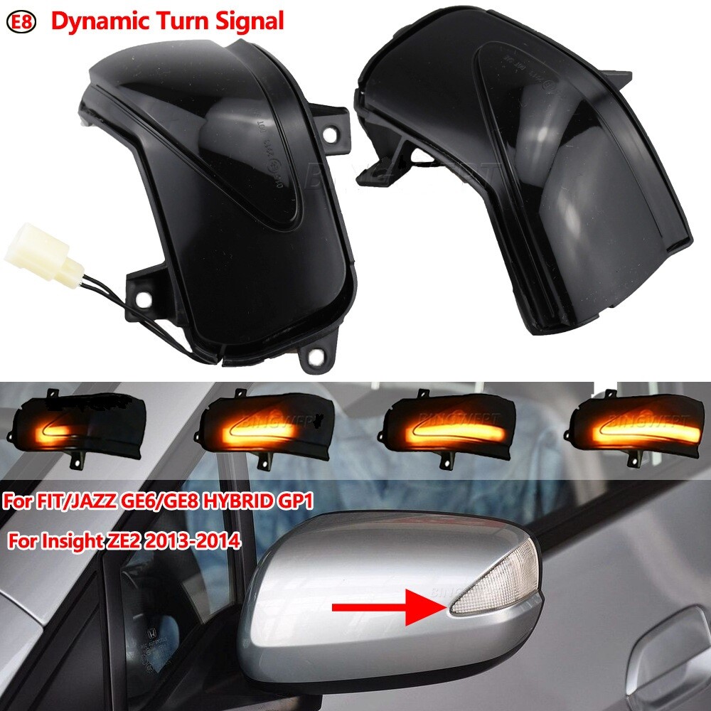1 Pair For Honda FIT/JAZZ 2009-2014 Side View Mirrors LED Turn