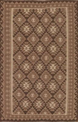 South-western Natural Dye Reversible Kilim Area Rug 5'x8' Flat weave Wool Rug 