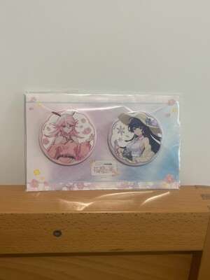 Badge set Honkai Impact 3rd x AnimaxCafe Yae Sakura & Raiden Mei