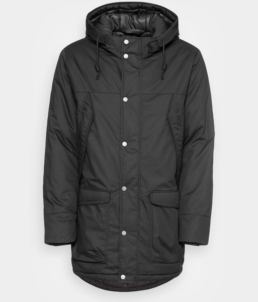 Parka Selected Homme Ellis en negro para hombre talla grande