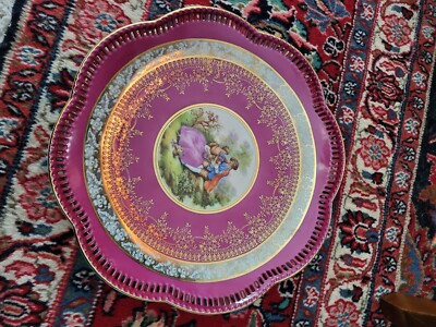 Handgemalter alter Porzellan Teller, sammlerstück, Fragonard