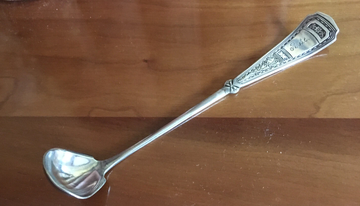 Vtg WM Rogers Countess Pattern Silverplate Mustard Spoon Ladle "Rose" Mono EUC