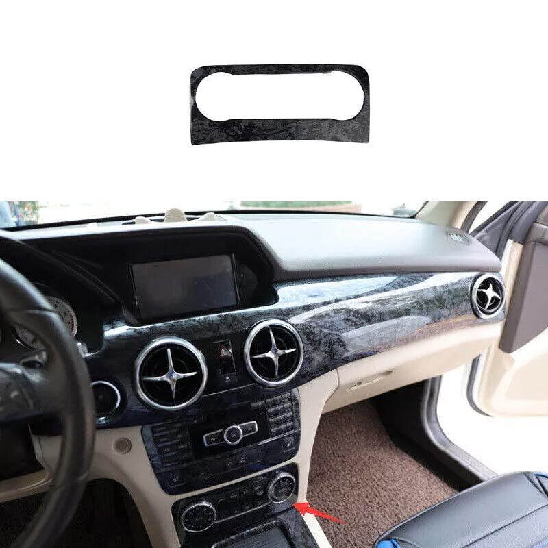Car Central AC Button Control Cover Trim Black Wood Grain For Benz GLK 2013-2015