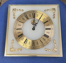 Vintage onyx Marble Wall Clock In Gold Gilt aluminium Frame brand new