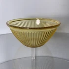 Vintage Federal Glass Clear Yellow Ribbed Mixing Bowl ~ 6.5" x 3"h