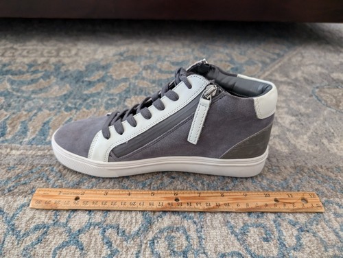 BLONDO Genesis Sneakers Women 8M Gray Leather Zip Lace Up Wedge Shoes - Picture 12 of 12